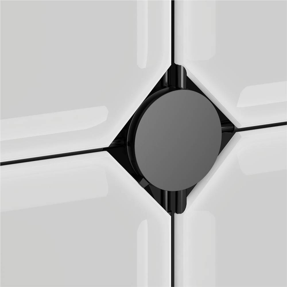 Storage Cube Organiser with 15 Cubes and Doors Black PP