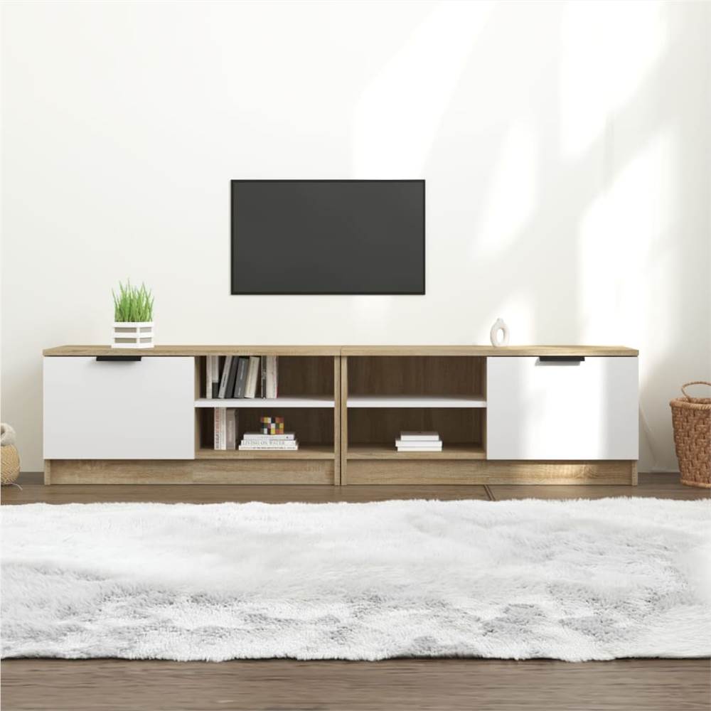 

TV Cabinets 2 pcs White&Sonoma Oak 80x35x36.5cm Engineered Wood