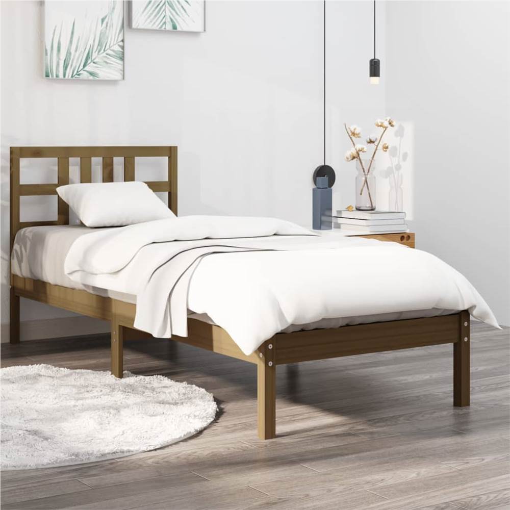 

Bed Frame Honey Brown Solid Wood 100x200 cm