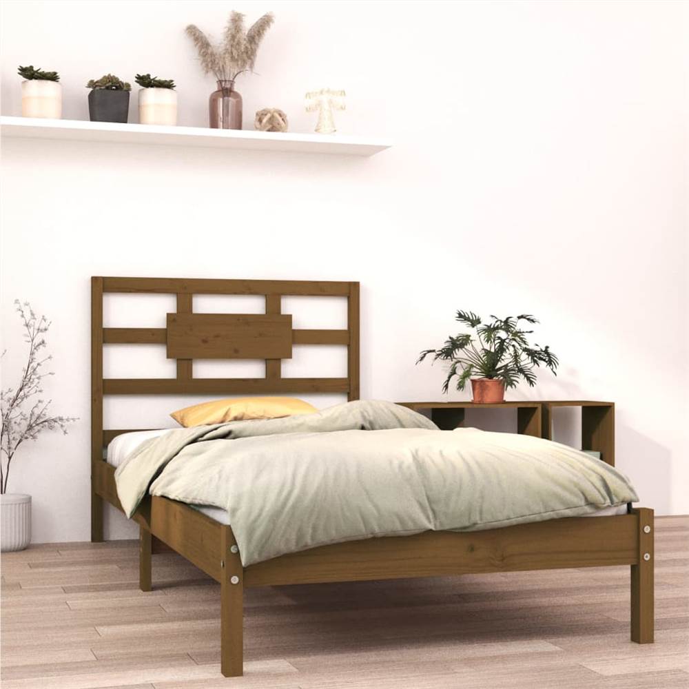 

Bed Frame Honey Brown Solid Wood 90x200 cm