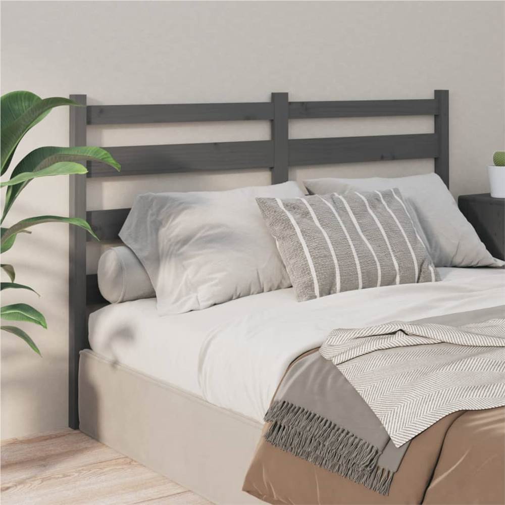 

Bed Headboard Grey 206x4x100 cm Solid Wood Pine