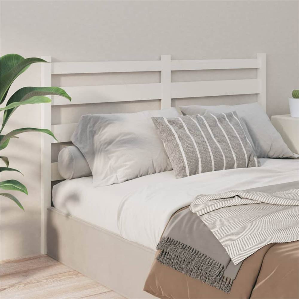 

Bed Headboard White 141x4x100 cm Solid Wood Pine