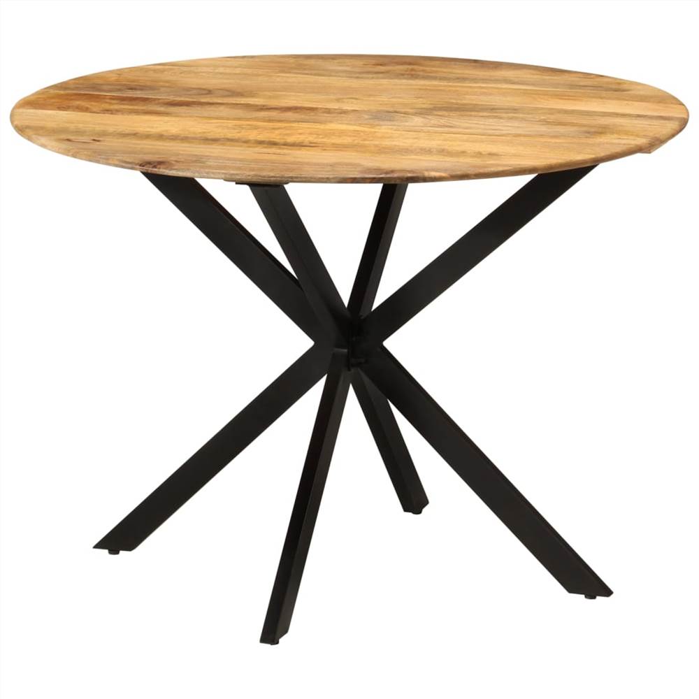 Tavolo da pranzo Ø110x78 cm in legno massello di mango e acciaio