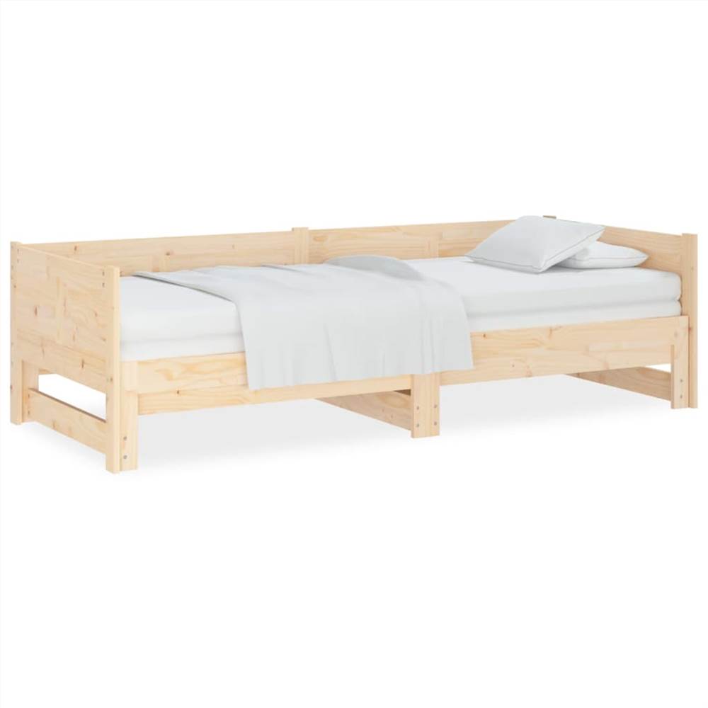 Pullout Day Bed Solid Wood Pine 2x(80x200) cm
