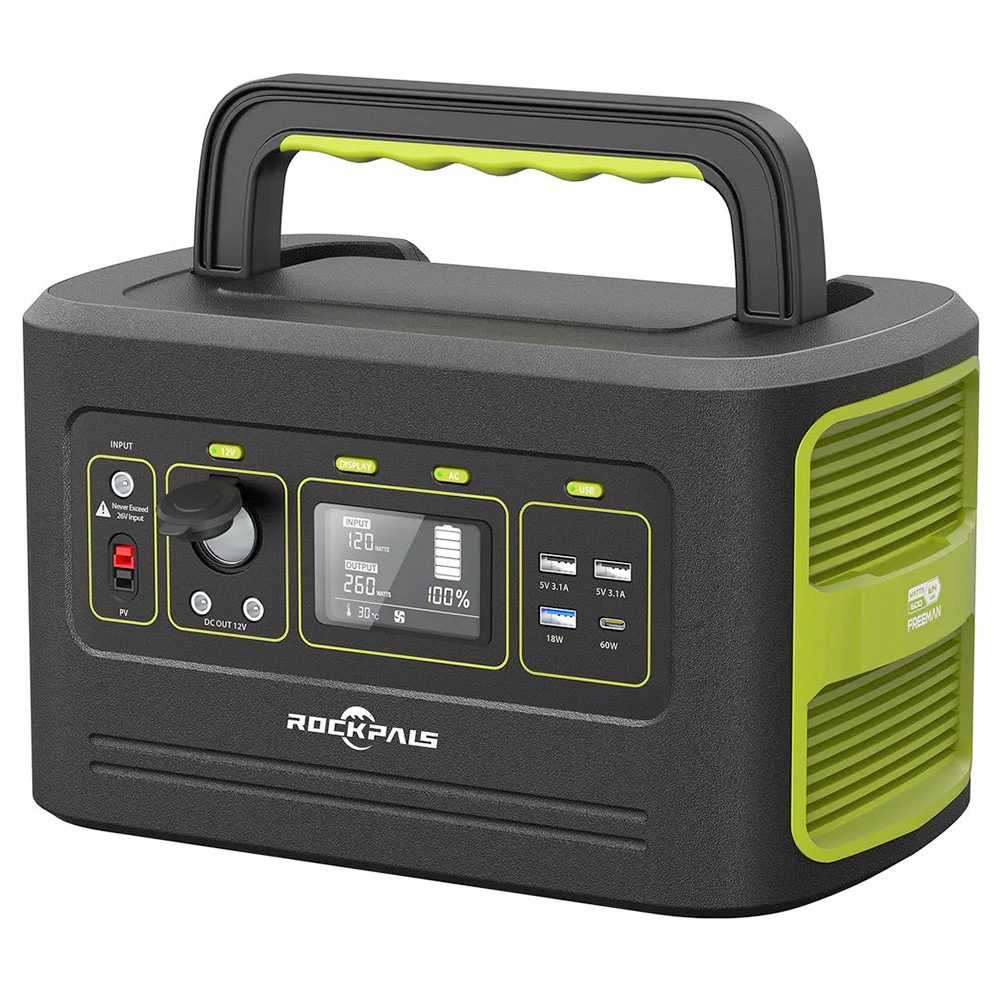 

ROCKPALS Freeman 600W Portable Power Station, 614.4Wh Solar Generator, 156W Fast Charging, Pure Sine Wave, MPPT Solar Controller, Multi color