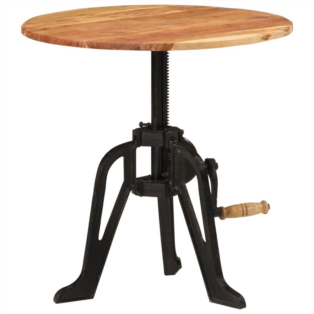 Side Table 60x(42-62) cm Solid Wood Acacia and Cast Iron