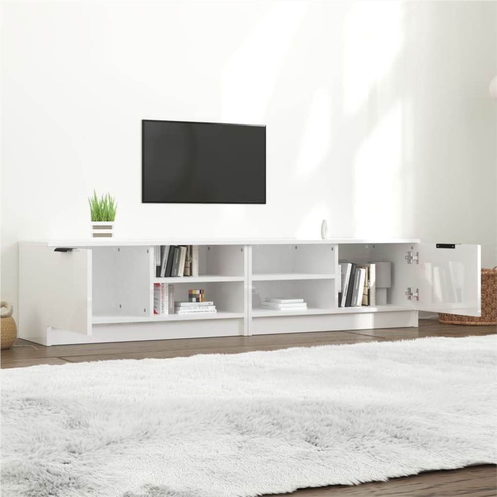 TV Cabinets 2 Pcs High Gloss White 80x35x36.5cm Engineered Wood 14 TV Cabinets 2 pcs High Gloss White 80x35x36.5cm Engineered Wood