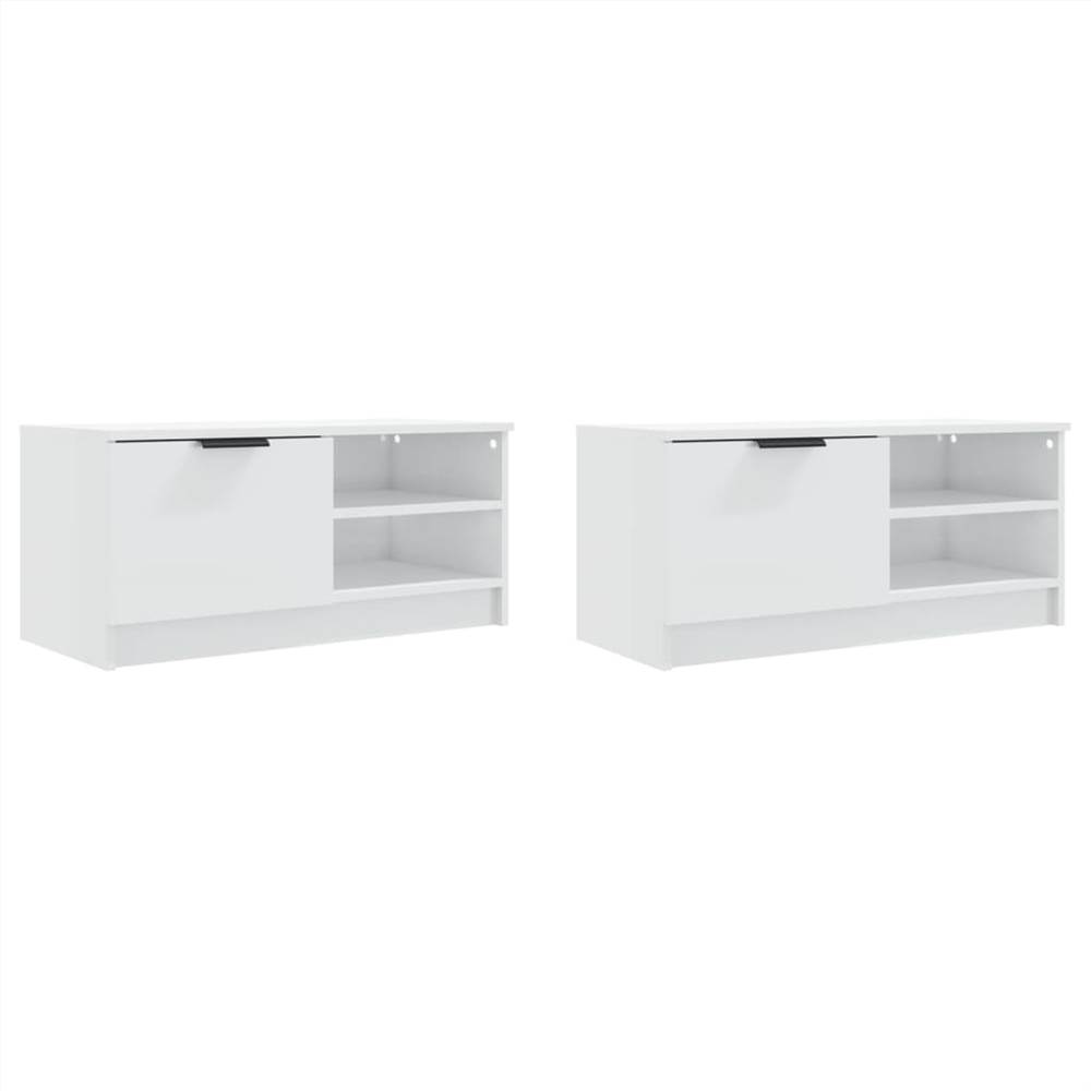TV Cabinets 2 Pcs High Gloss White 80x35x36.5cm Engineered Wood 15 TV Cabinets 2 pcs High Gloss White 80x35x36.5cm Engineered Wood