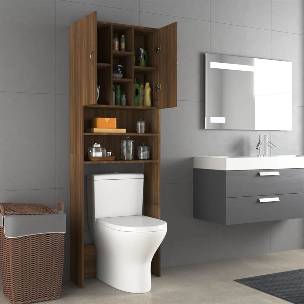 Washing Machine Cabinet Brown Oak 64x25.5x190 cm