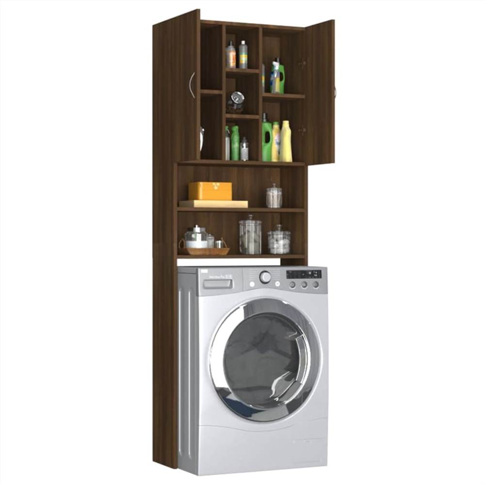 Washing Machine Cabinet Brown Oak 64x25.5x190 cm