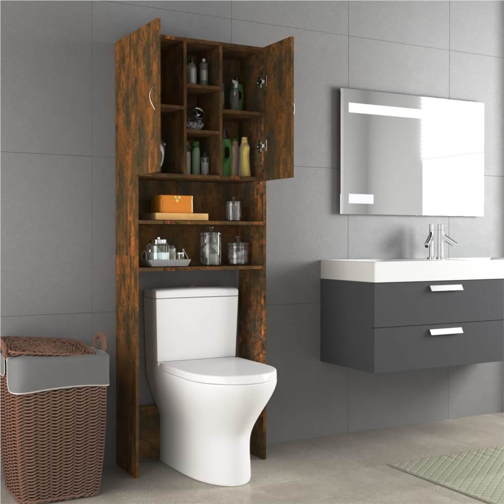 Washing Machine Cabinet Smoked Oak 64x25.5x190 cm