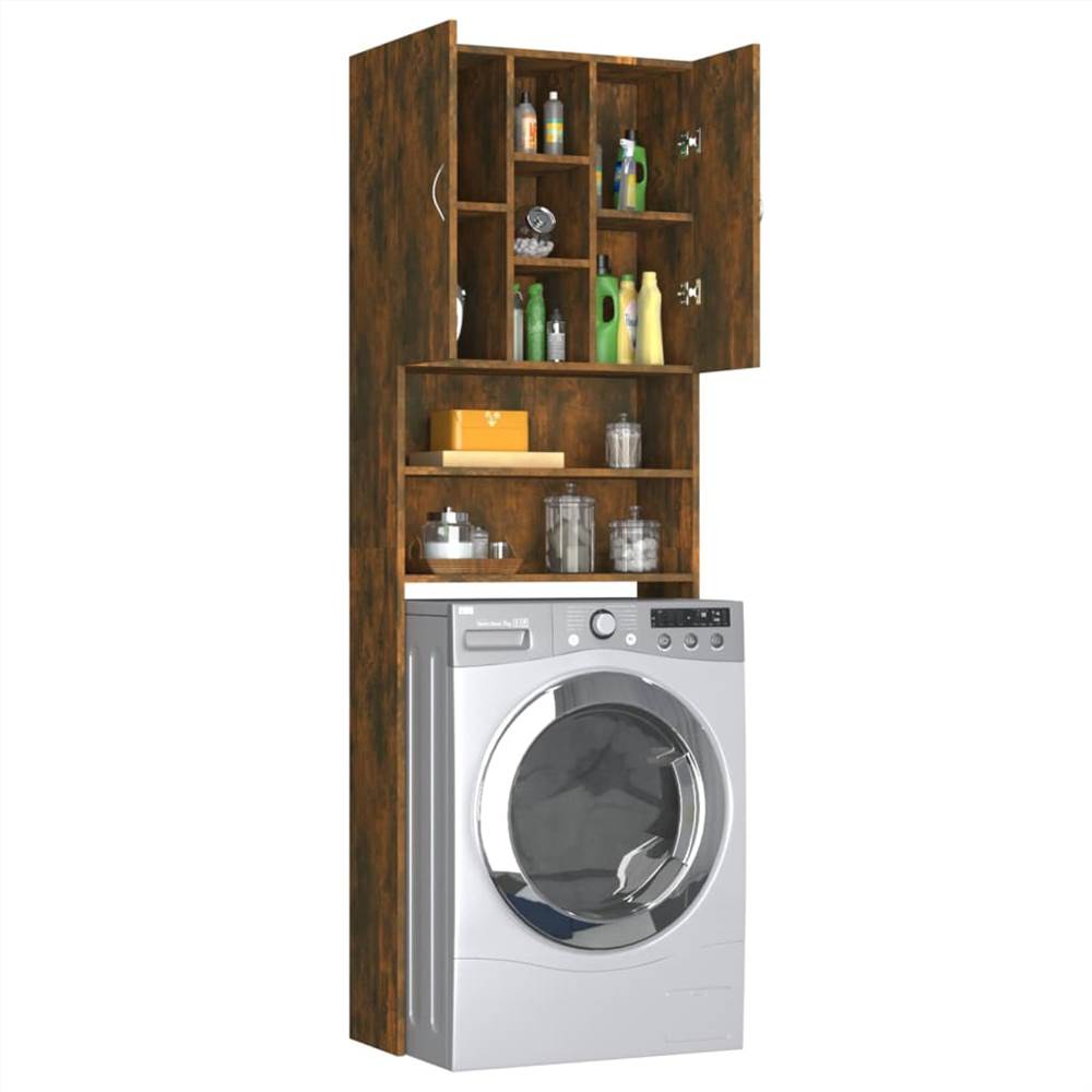 Washing Machine Cabinet Smoked Oak 64x25.5x190 cm