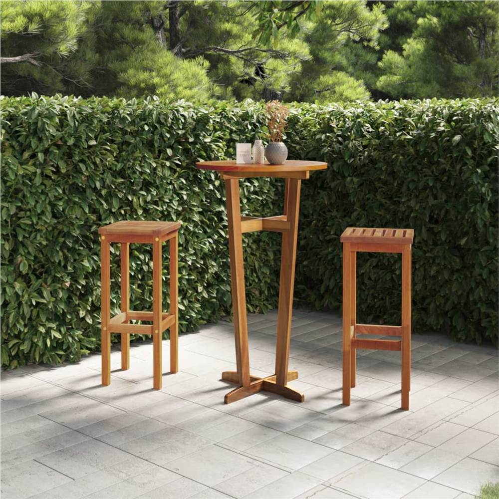 

3 Piece Garden Bar Set Solid Wood Acacia