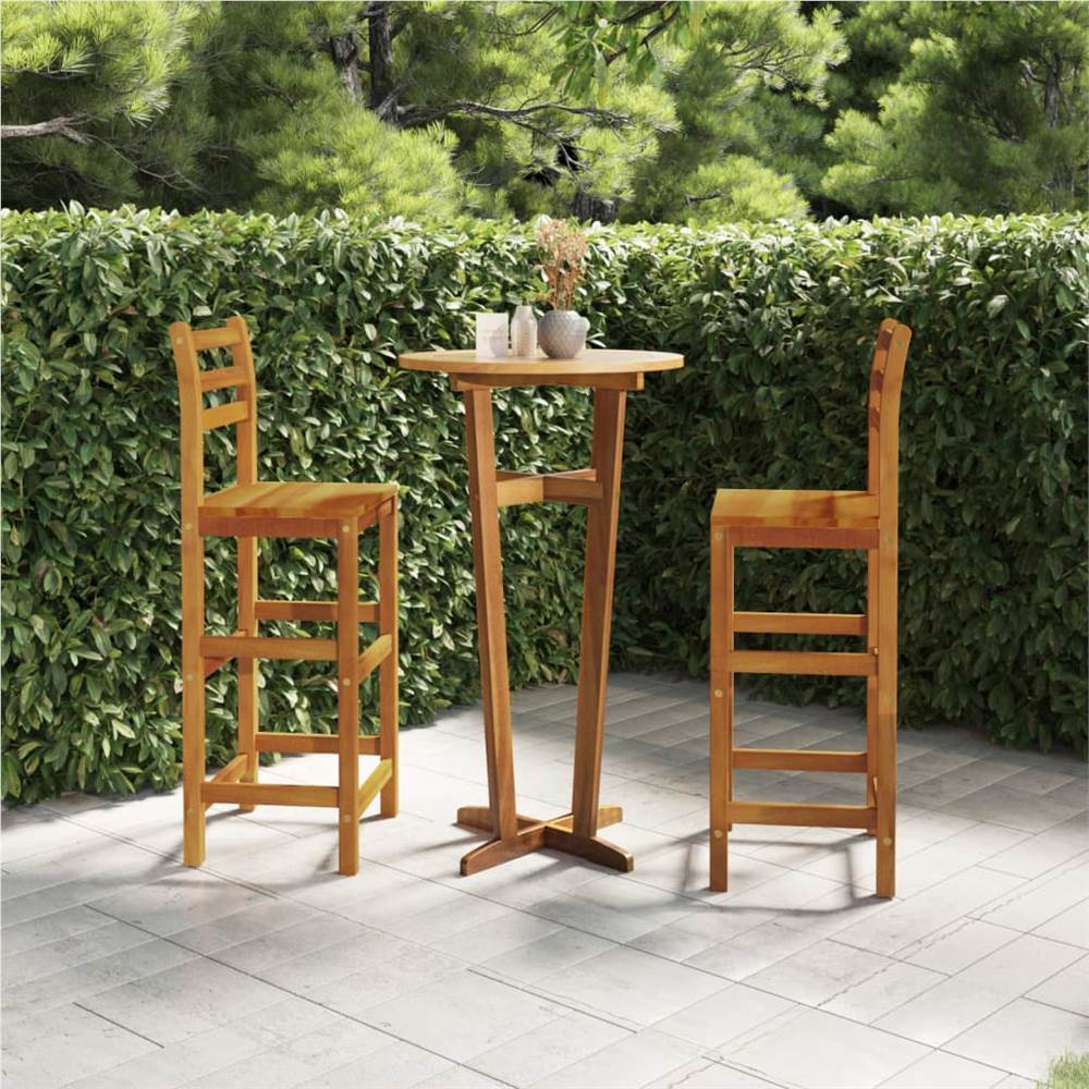 

3 Piece Garden Bar Set Solid Wood Acacia