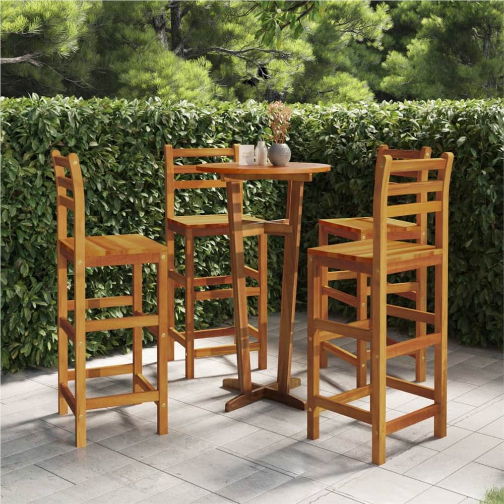 

5 Piece Garden Bar Set Solid Wood Acacia