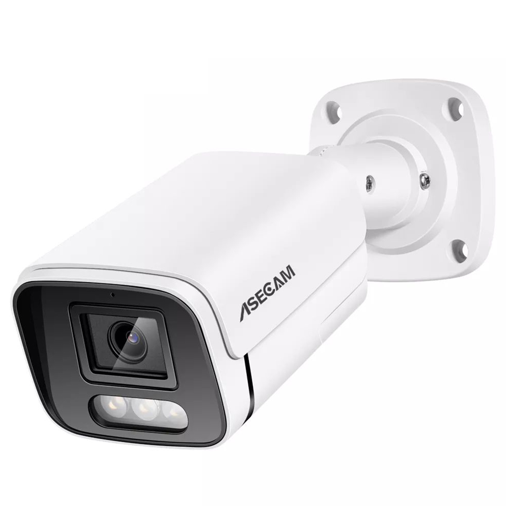 Caméra IP ASECAM 4K 8MP, Focus 6mm, POE H.265 Onvif Metal Bullet CCTV Home Color Night Vision Security Camera