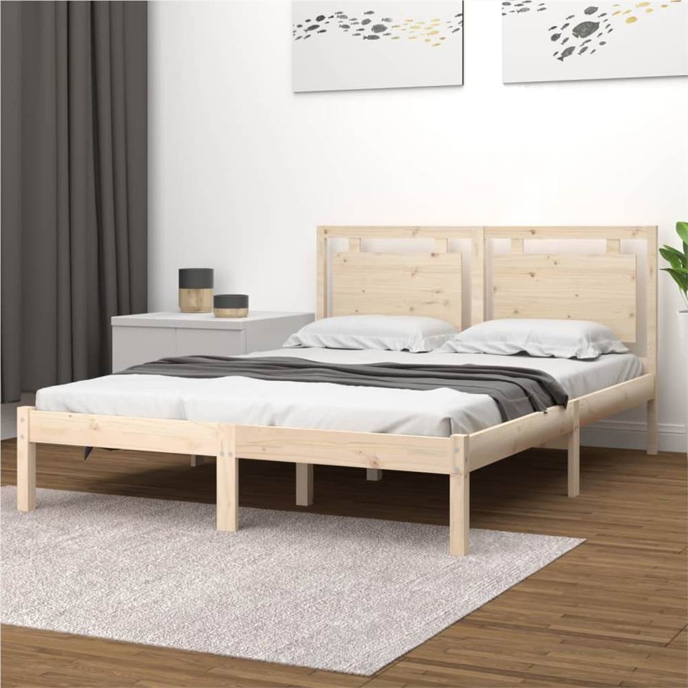 

Bed Frame Solid Wood 135x190 cm 4FT6 Double