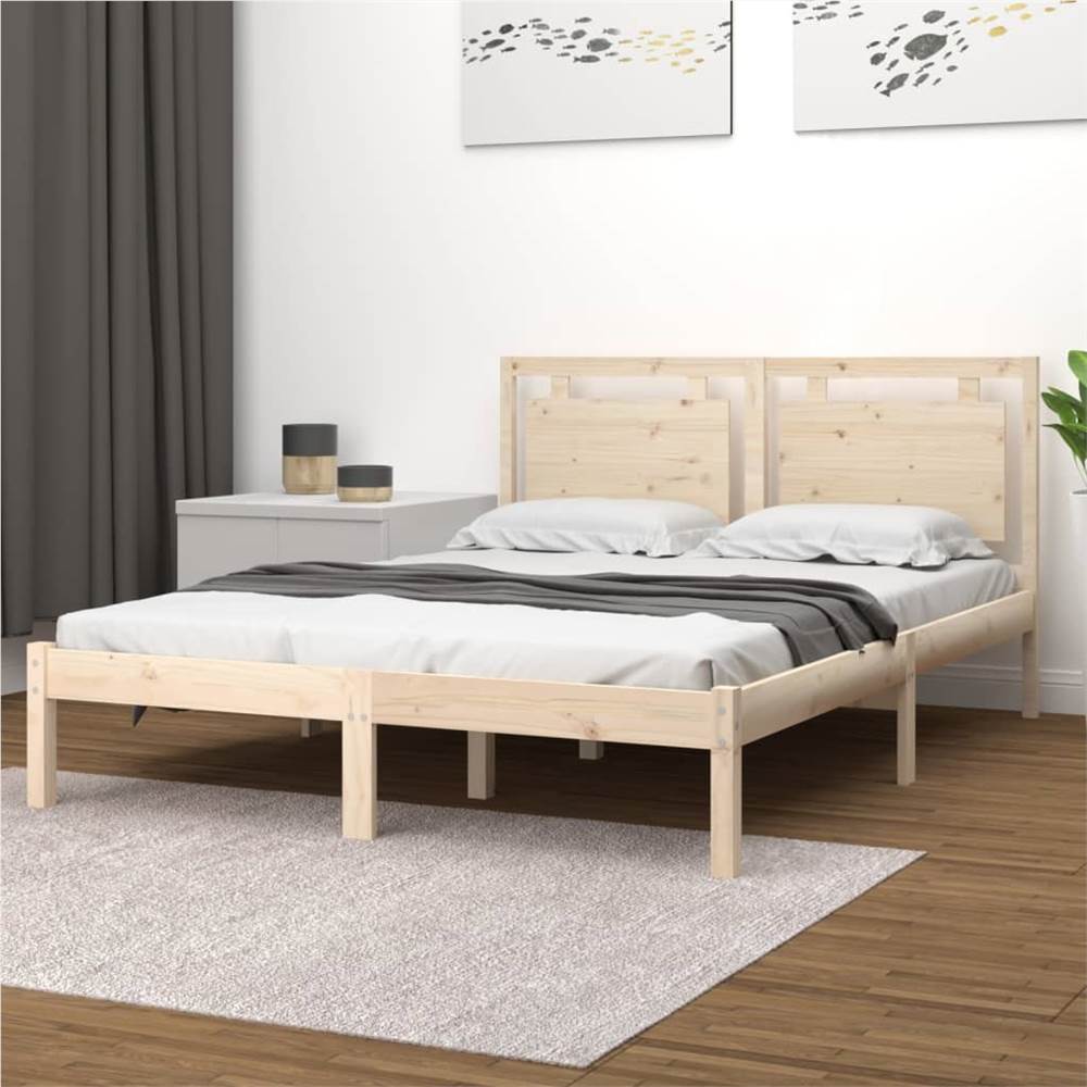 هيكل سرير خشب متين 140x200 سم
