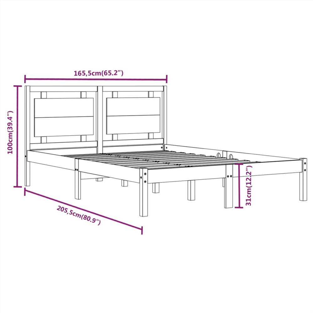 Bed Frame Solid Wood 160x200 cm
