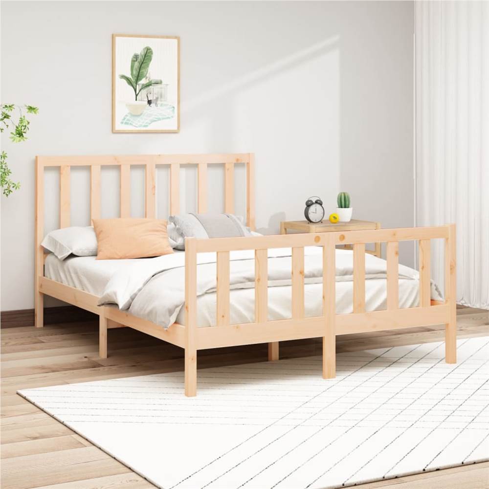 

Bed Frame Solid Wood Pine 140x190 cm