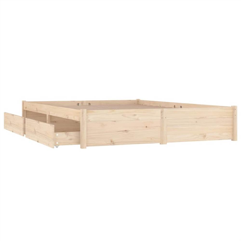 Bed Frame with Drawers 200x200 cm