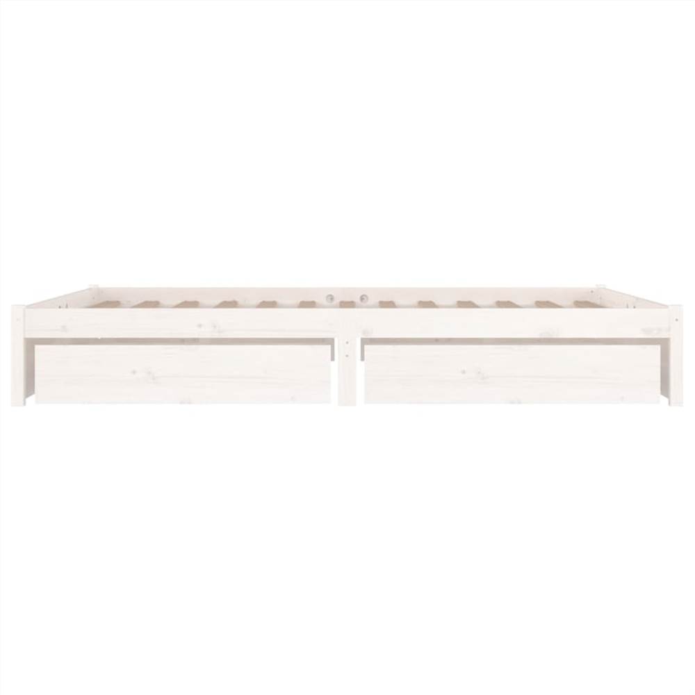 Bed Frame with Drawers White 120x190 cm 4FT Small Double