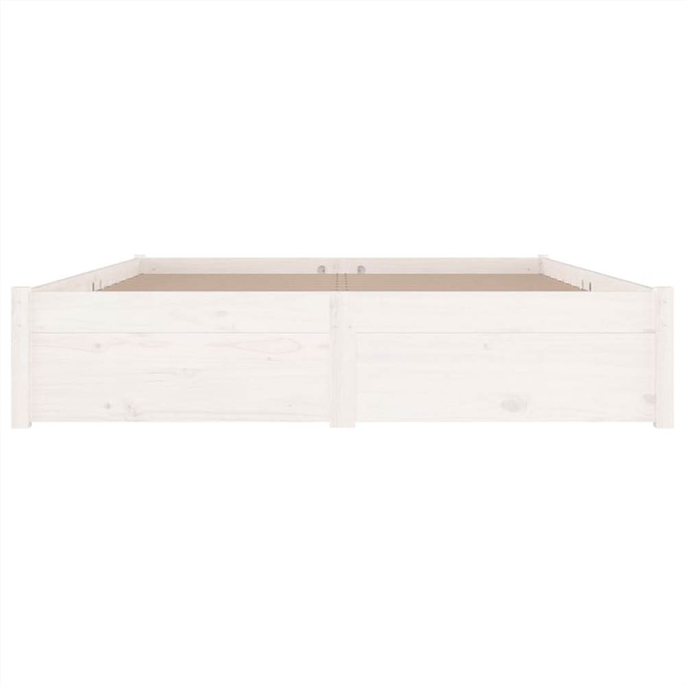 Bed Frame with Drawers White 120x190 cm 4FT Small Double