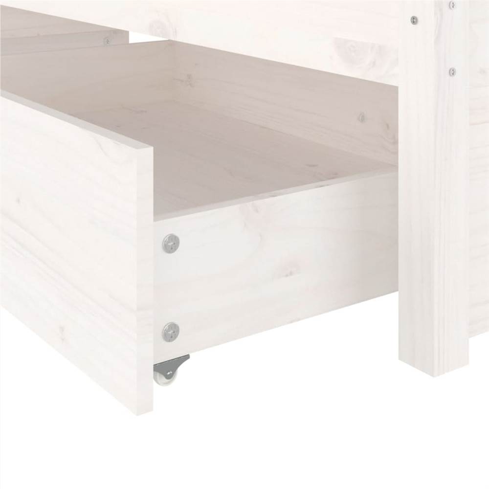 Bed Frame with Drawers White 120x190 cm 4FT Small Double