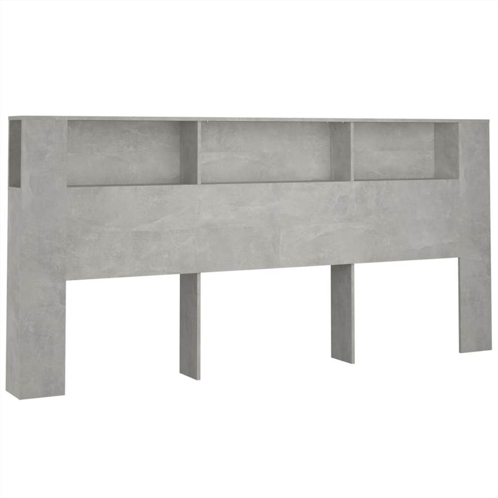 Headboard Cabinet Concrete Grey 220x18.5x104.5 Cm 7 Headboard Cabinet Concrete Grey 220x18.5x104.5 cm