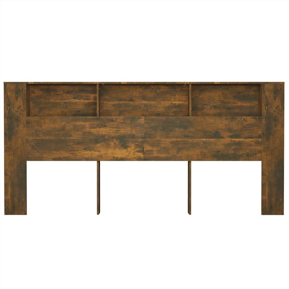 Headboard Cabinet Smoked Oak 220x18.5x104.5 cm