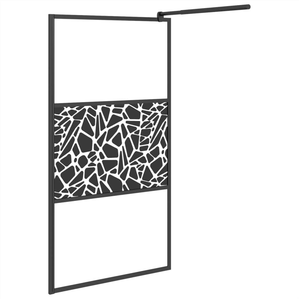 walk-in-shower-wall-100x195cm-esg-glass-with-stone-design-black