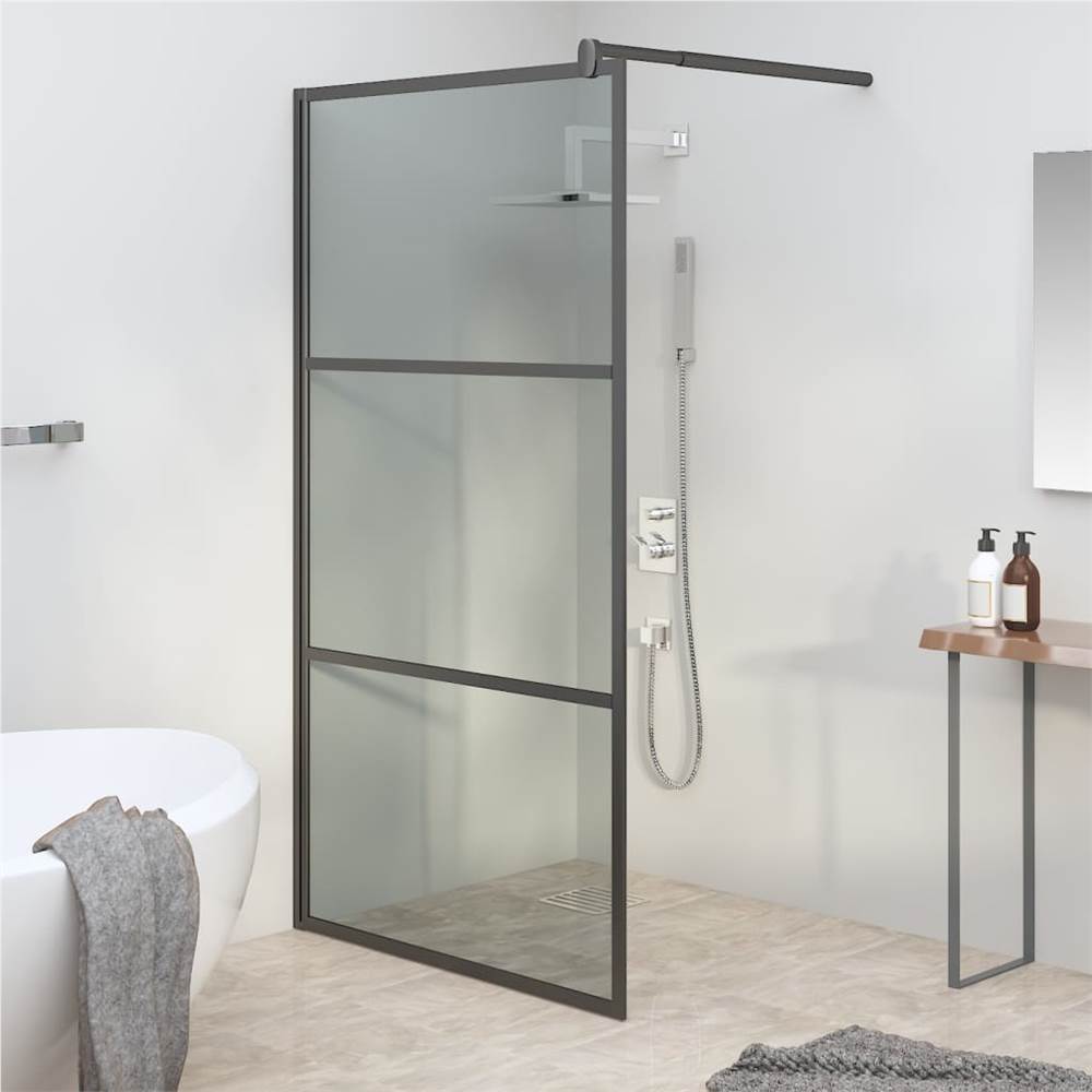 

Walk-in Shower Wall 115x195cm Dark ESG Glass Black