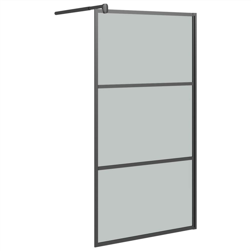 Walk-in Shower Wall 115x195cm Dark ESG Glass Black 9 Walk-in Shower Wall 115x195cm Dark ESG Glass Black