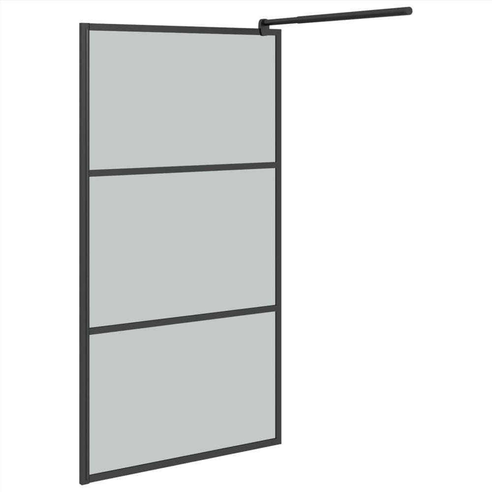 Walk-in Shower Wall 115x195cm Dark ESG Glass Black 11 Walk-in Shower Wall 115x195cm Dark ESG Glass Black