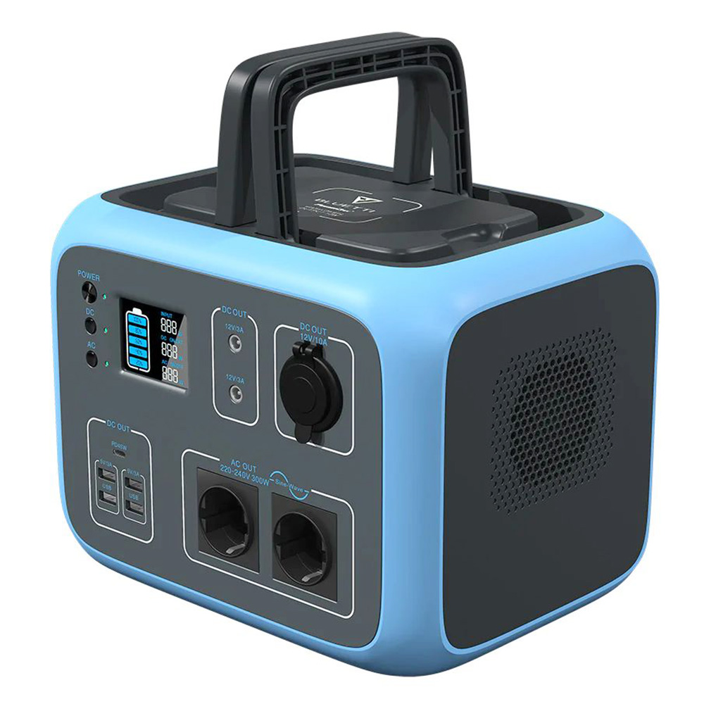 BLUETTI PowerOak AC50S 300W Portable Power Station, 500Wh Lithium Battery Solar Generator, Pure Sine Wave AC Outlet, Wireless Charging Battery Backup for Outdoor Tailgating Camping - Blue