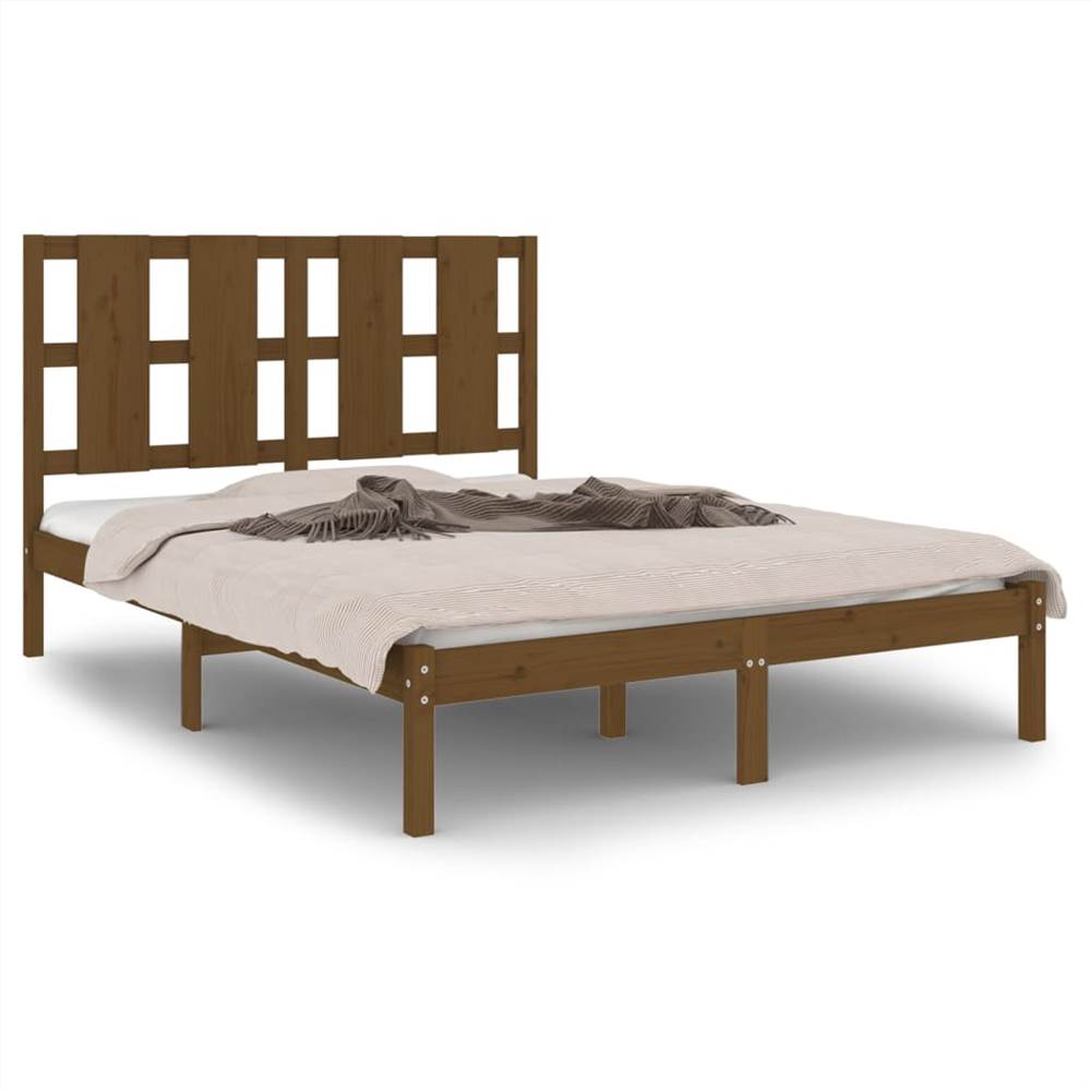 Bed Frame Honey Brown Solid Wood 120x190 Cm 4FT Small Double 7 Bed Frame Honey Brown Solid Wood 120x190 cm 4FT Small Double