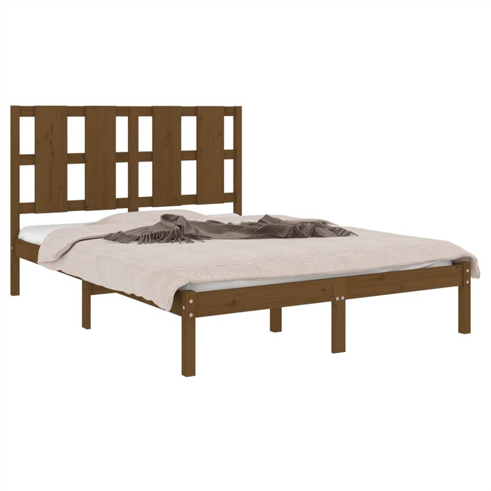 Bed Frame Honey Brown Solid Wood 120x190 Cm 4FT Small Double 8 Bed Frame Honey Brown Solid Wood 120x190 cm 4FT Small Double