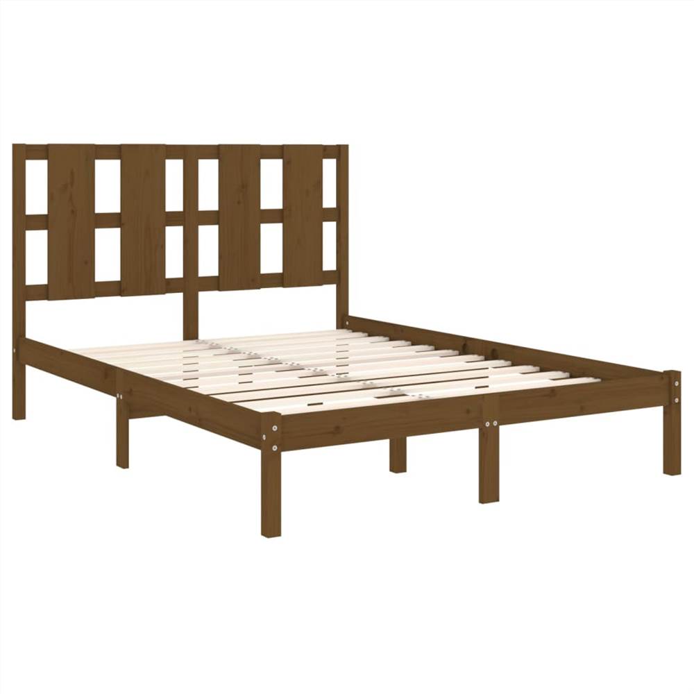 Bed Frame Honey Brown Solid Wood 120x190 Cm 4FT Small Double 9 Bed Frame Honey Brown Solid Wood 120x190 cm 4FT Small Double