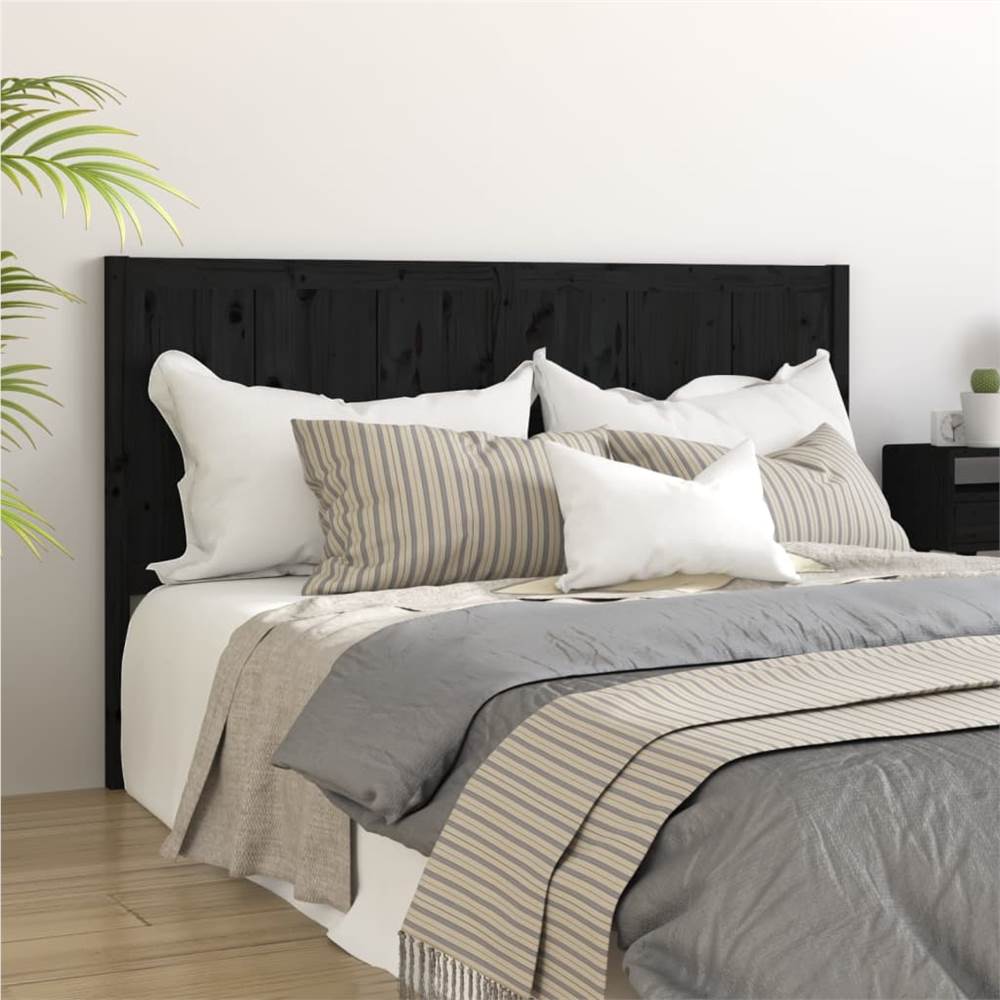 

Bed Headboard Black 140.5x4x100 cm Solid Pine Wood