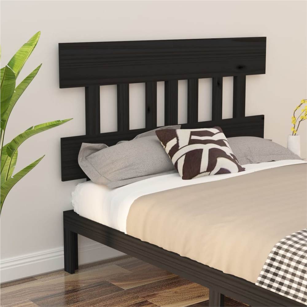 

Bed Headboard Black 143.5x3x81 cm Solid Wood Pine