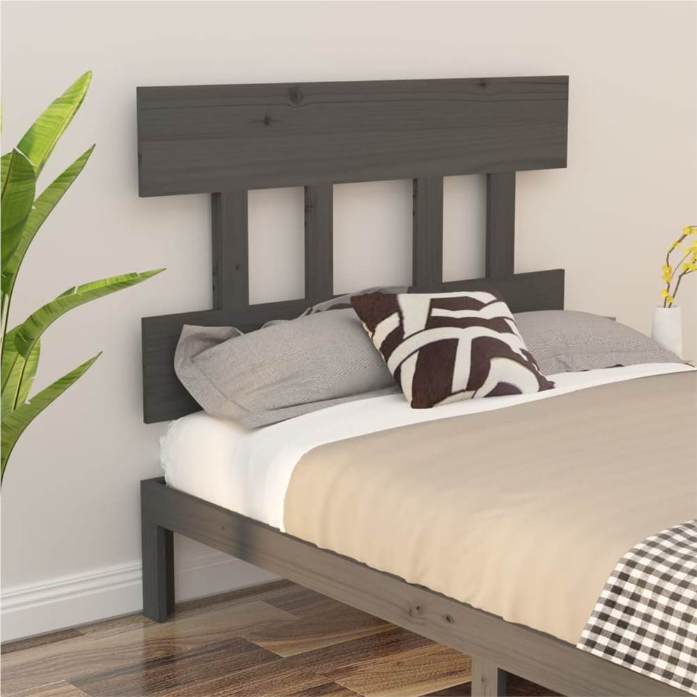 

Bed Headboard Grey 103.5x3x81 cm Solid Wood Pine
