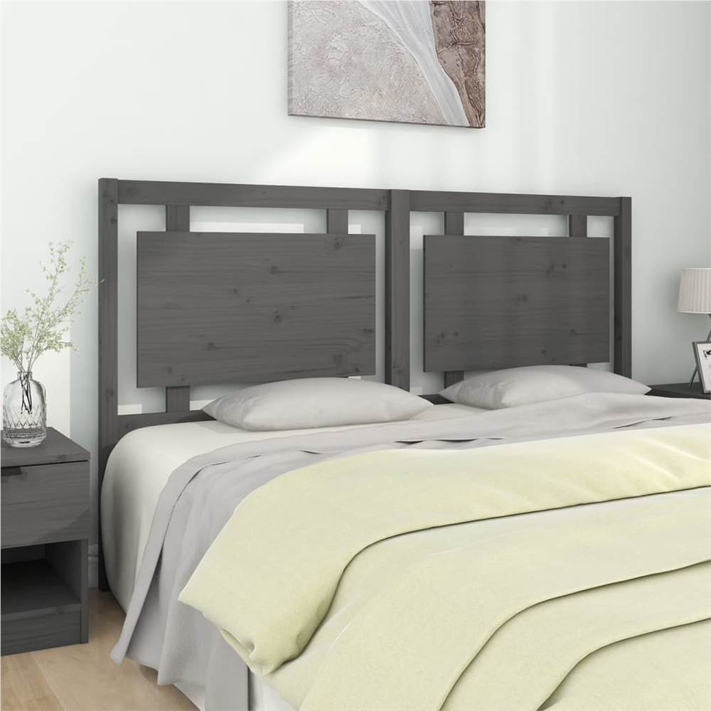 

Bed Headboard Grey 165.5x4x100 cm Solid Pine Wood