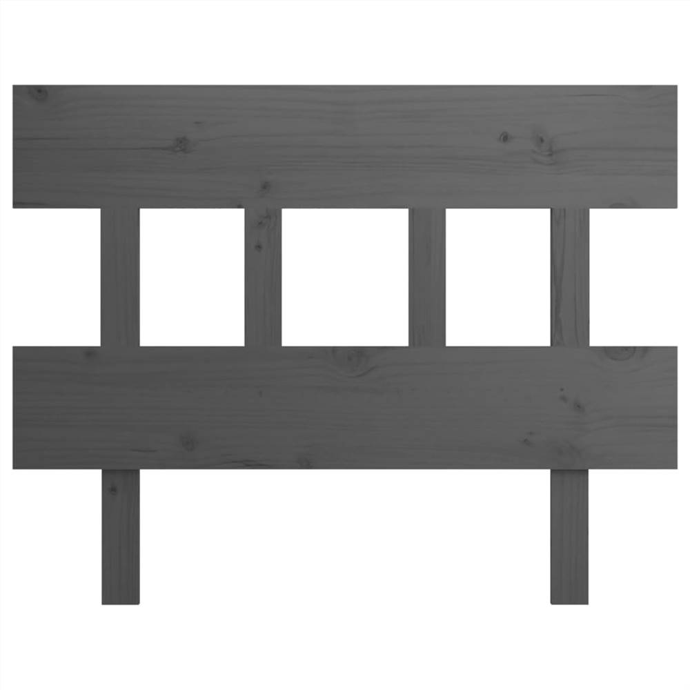 Bed Headboard Grey 93.5x3x81 cm Solid Wood Pine