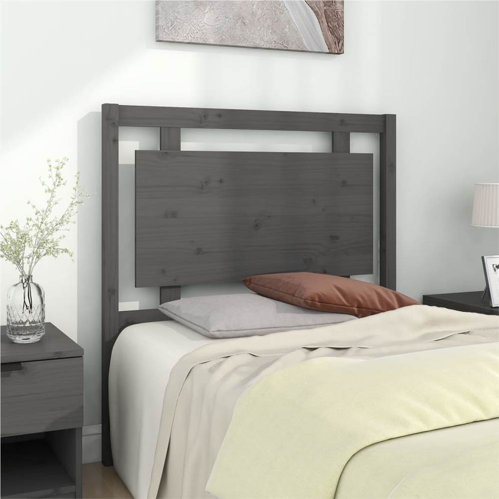 

Bed Headboard Grey 95.5x4x100 cm Solid Pine Wood