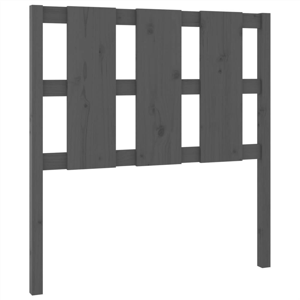 Bed Headboard Grey 95.5x4x100 cm Solid Wood Pine