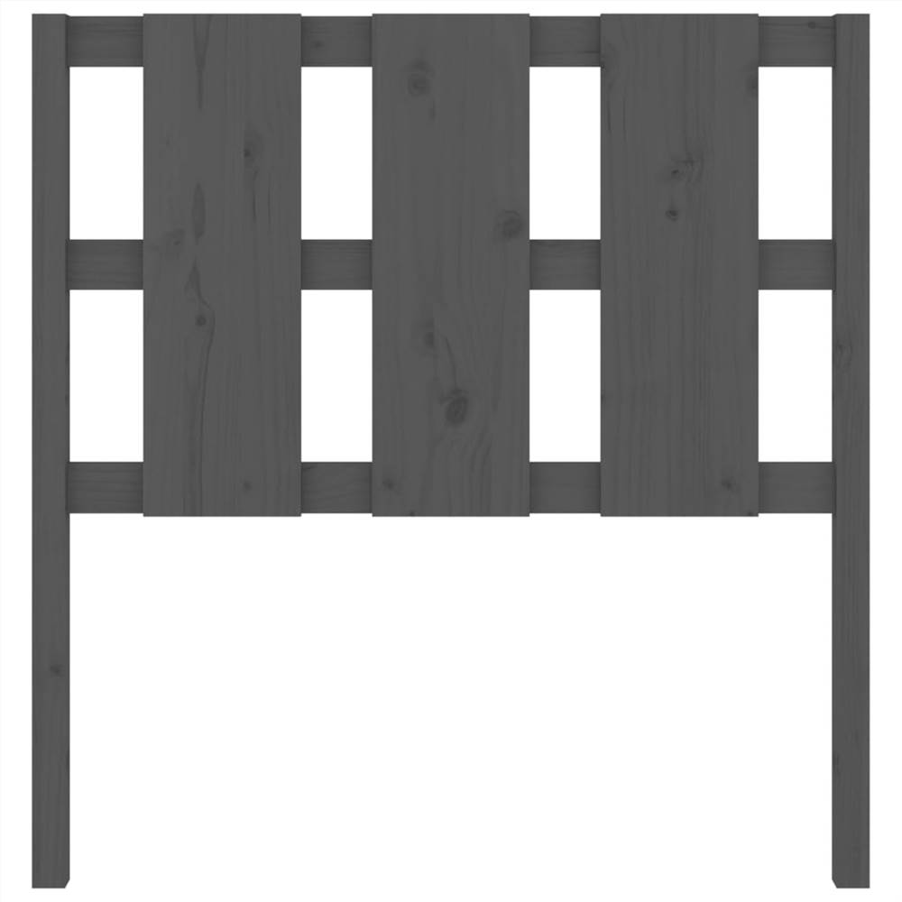 Bed Headboard Grey 95.5x4x100 cm Solid Wood Pine