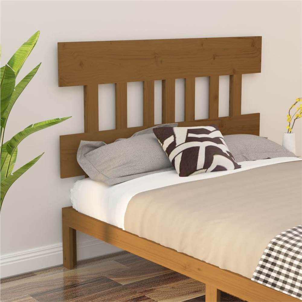 Bed Headboard Honey Brown 123.5x3x81 cm Solid Wood Pine