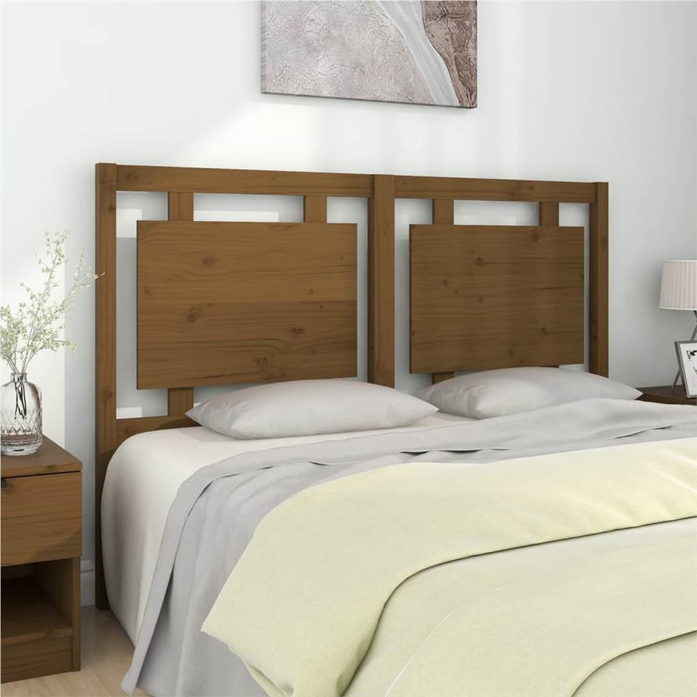 Bed Headboard Honey Brown 145.5x4x100 cm Solid Pine Wood