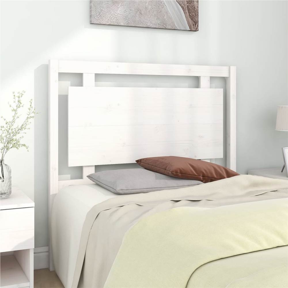 

Bed Headboard White 105.5x4x100 cm Solid Pine Wood