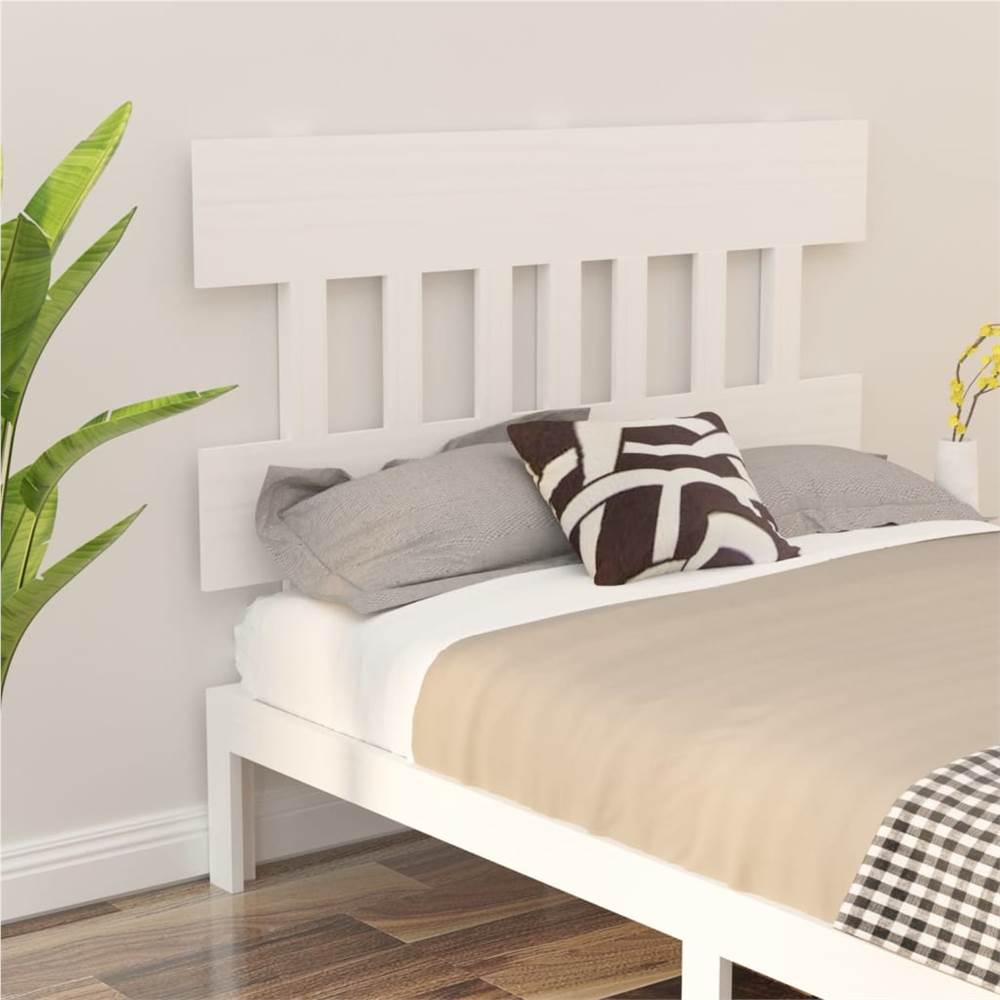 Bed Headboard White 123.5x3x81 cm Solid Wood Pine
